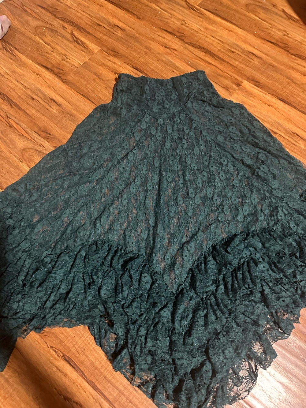 Free People emerald green Lace Maxi Skirt - Picture 5 of 8